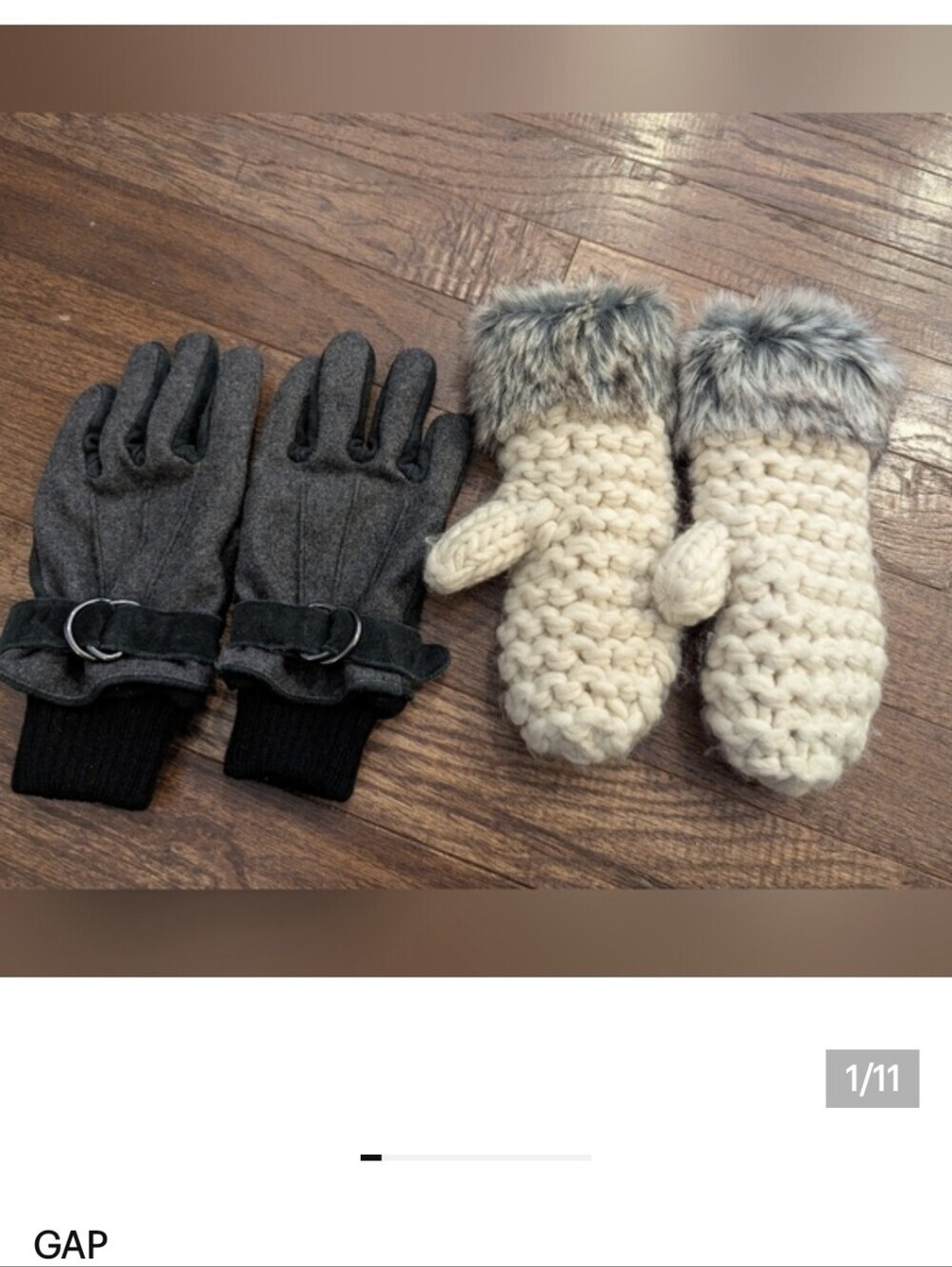 Gloves & Mittens Lot, Leather Gap Gloves, Love & Lore Knit mittens Women's M